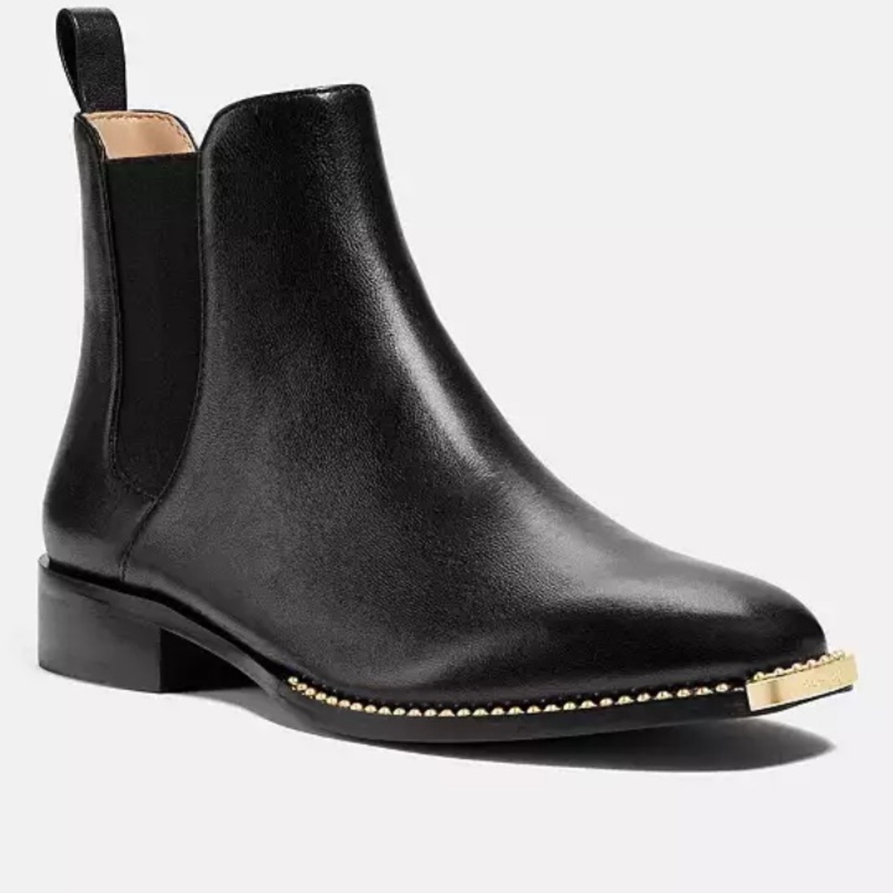 Coach Nichole Black Gold Boots 6.5